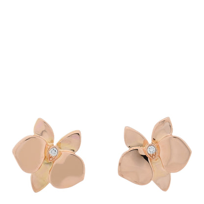 Cartier 18K Pink Gold Diamond Caresse D'Orchidees Par Cartier Earrings 1 of 5