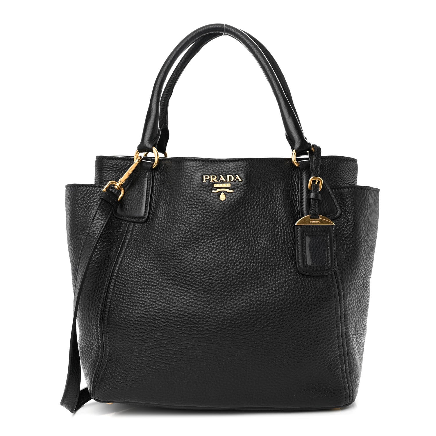 Prada Vitello Daino Tote Black 1 of 9