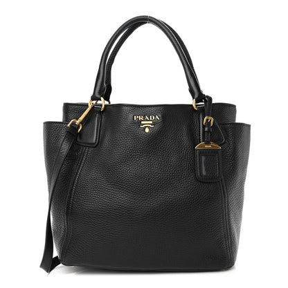 Prada Vitello Daino Tote Black 1 of 9