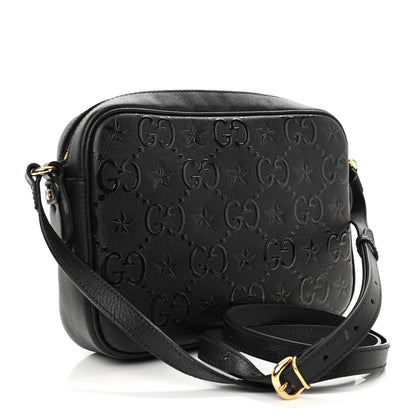 Gucci Wonka Grain Calfskin GG Monogram Star Embossed Small GG Shoulder Bag Black 3 of 9