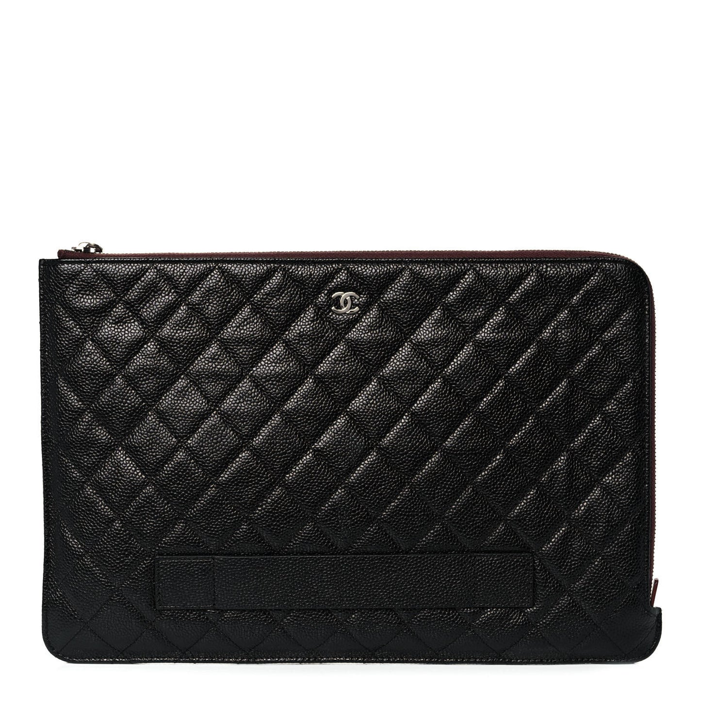 Caviar Quilted Document Portfolio Holder Black