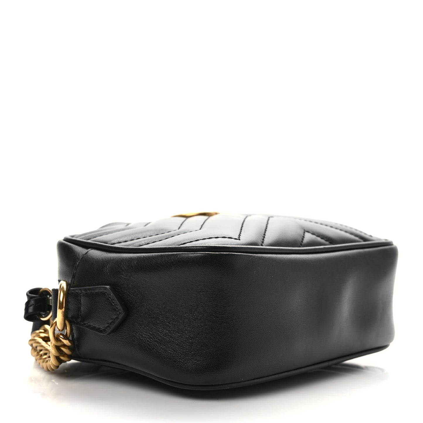 Calfskin Matelasse Mini GG Marmont Chain Shoulder Bag Black