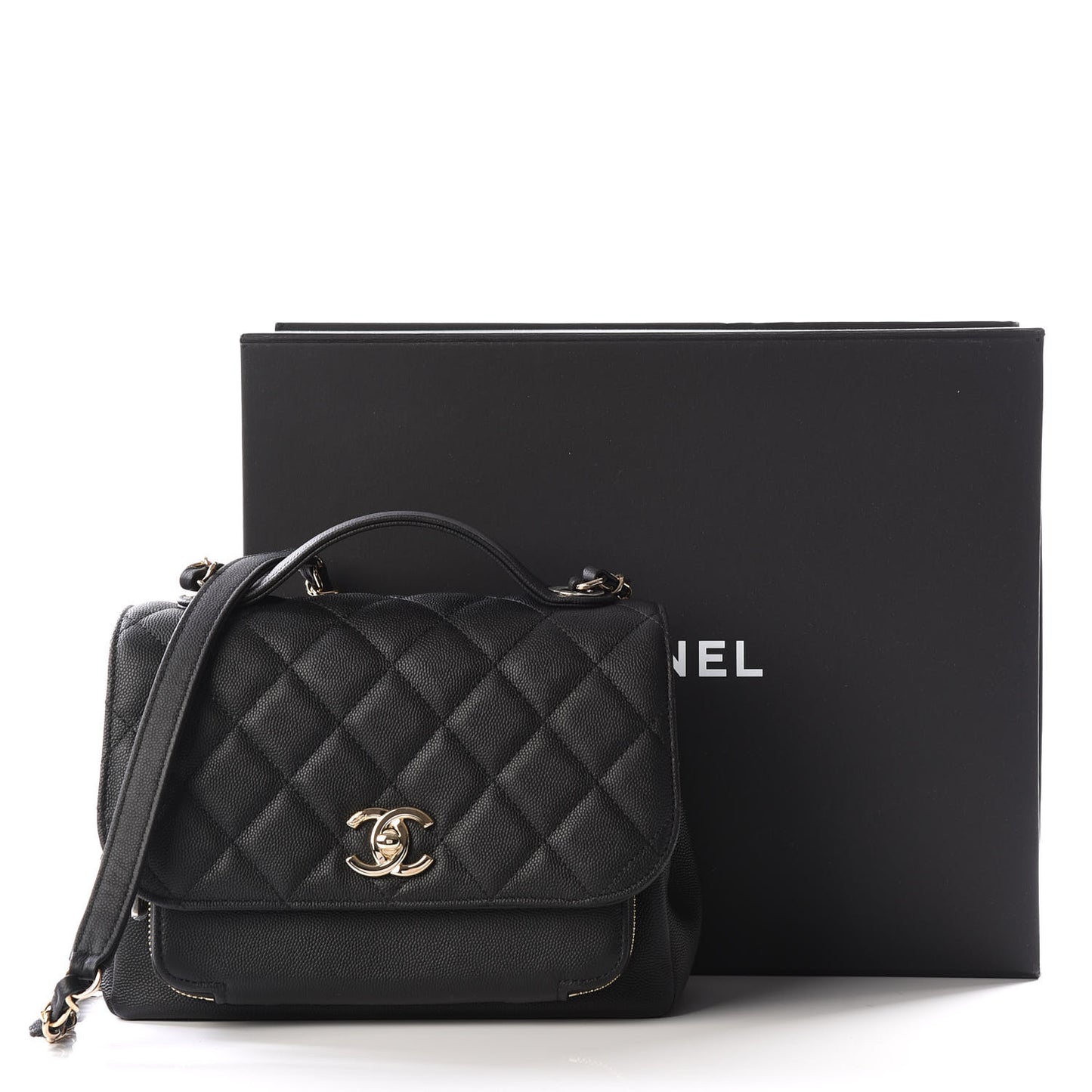 Caviar Quilted Medium Business Affinity Flap Black