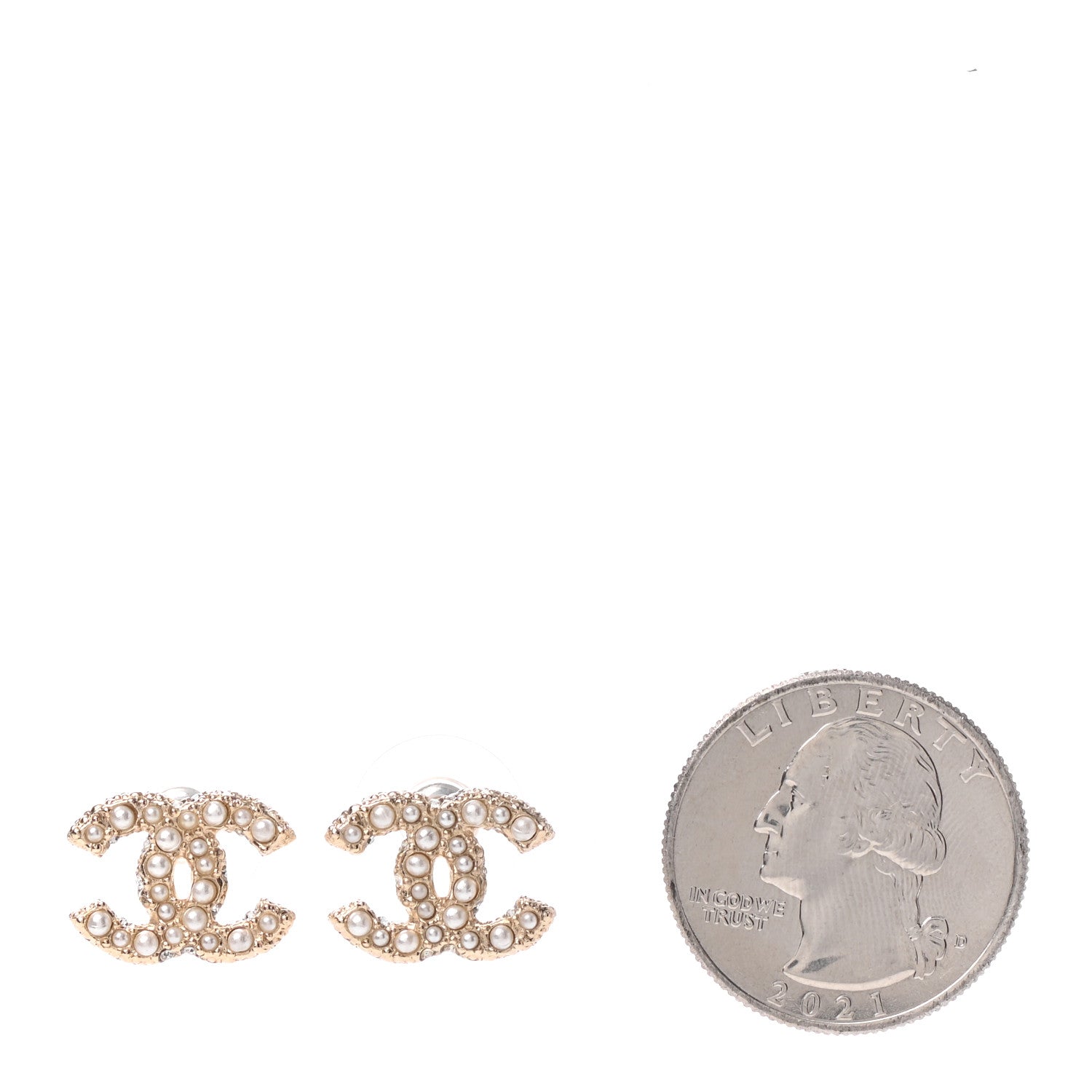 Chanel Pearl CC Earrings Gold 2 of 4