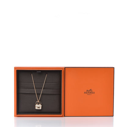 Hermes 18K Rose Gold Diamond Constance Amulette Pendant Necklace 7 of 7