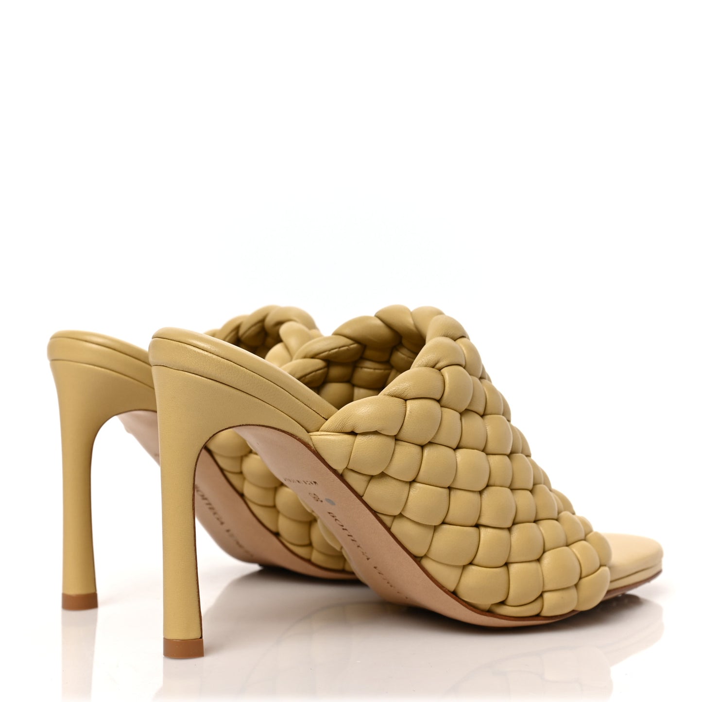 Nappa Padded Intrecciato Mules Sandals 36 Tapioca