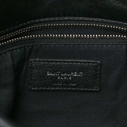 Saint Laurent Lambskin Quilted Medium Loulou Puffer Monogram Chain Satchel Black 6 of 9