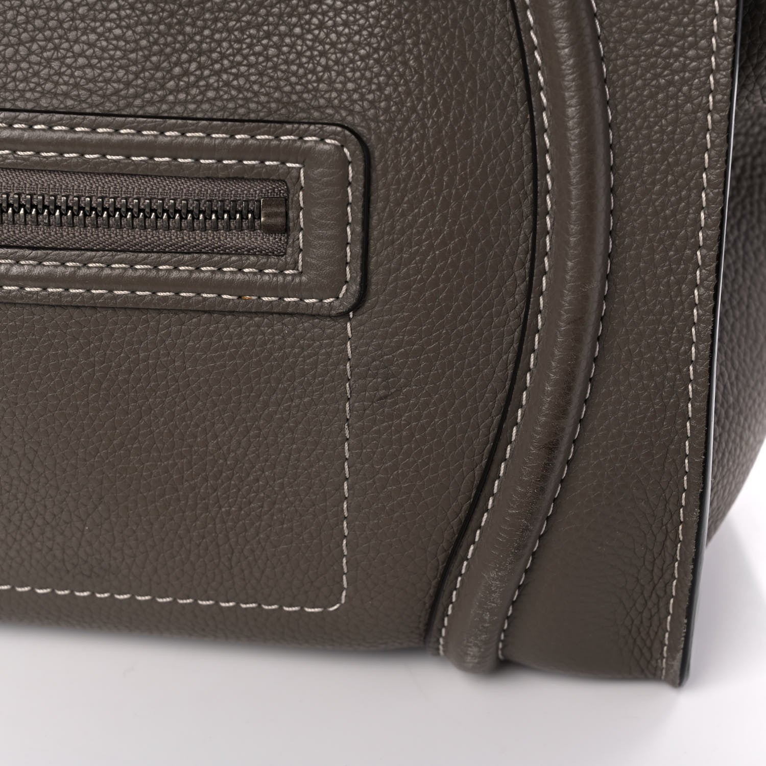 Celine Drummed Calfskin Mini Luggage Souris 14 of 17