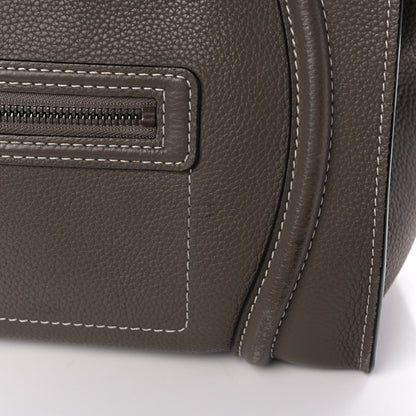 Celine Drummed Calfskin Mini Luggage Souris 14 of 17