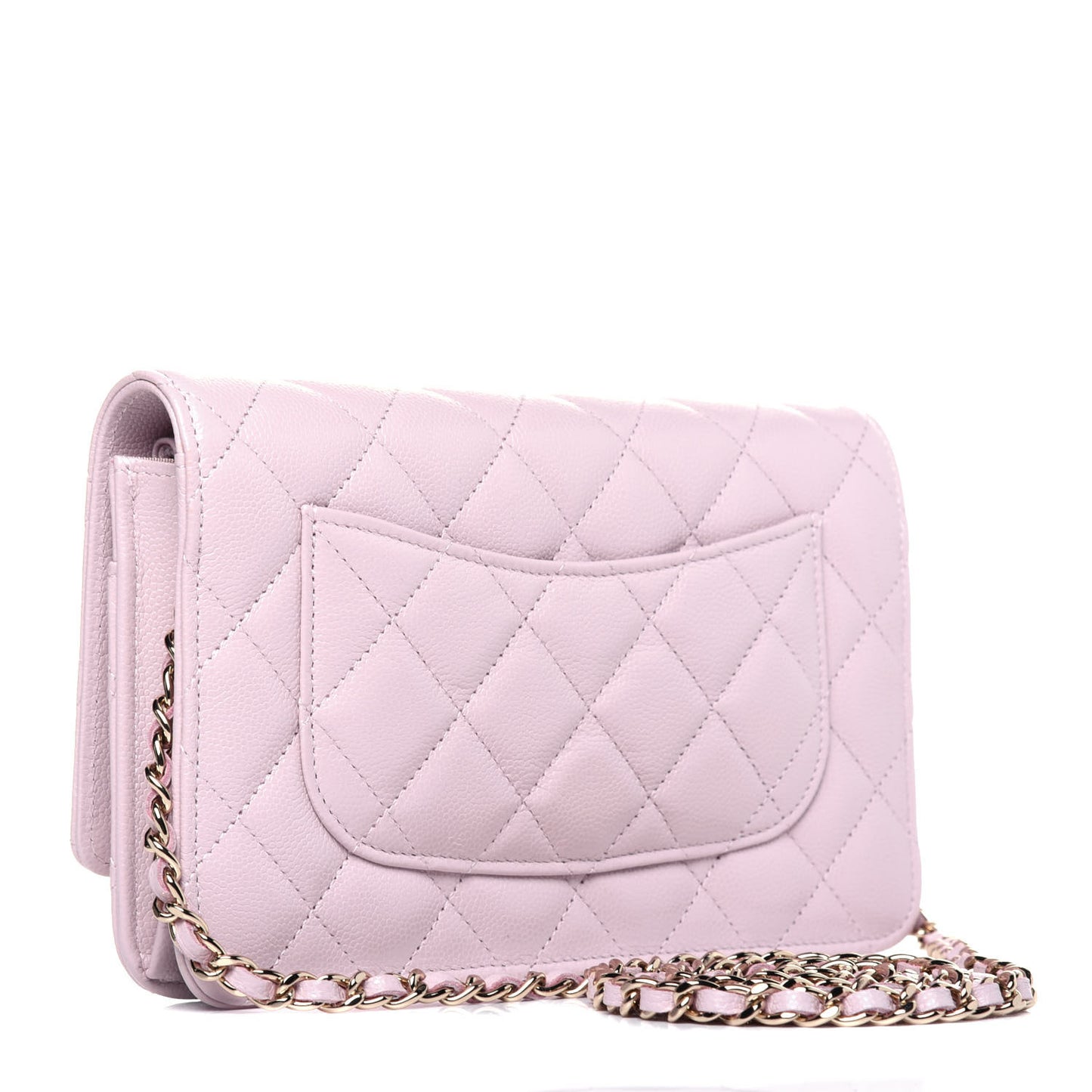 Caviar Quilted Coco Candy Wallet On Chain WOC Light Pink