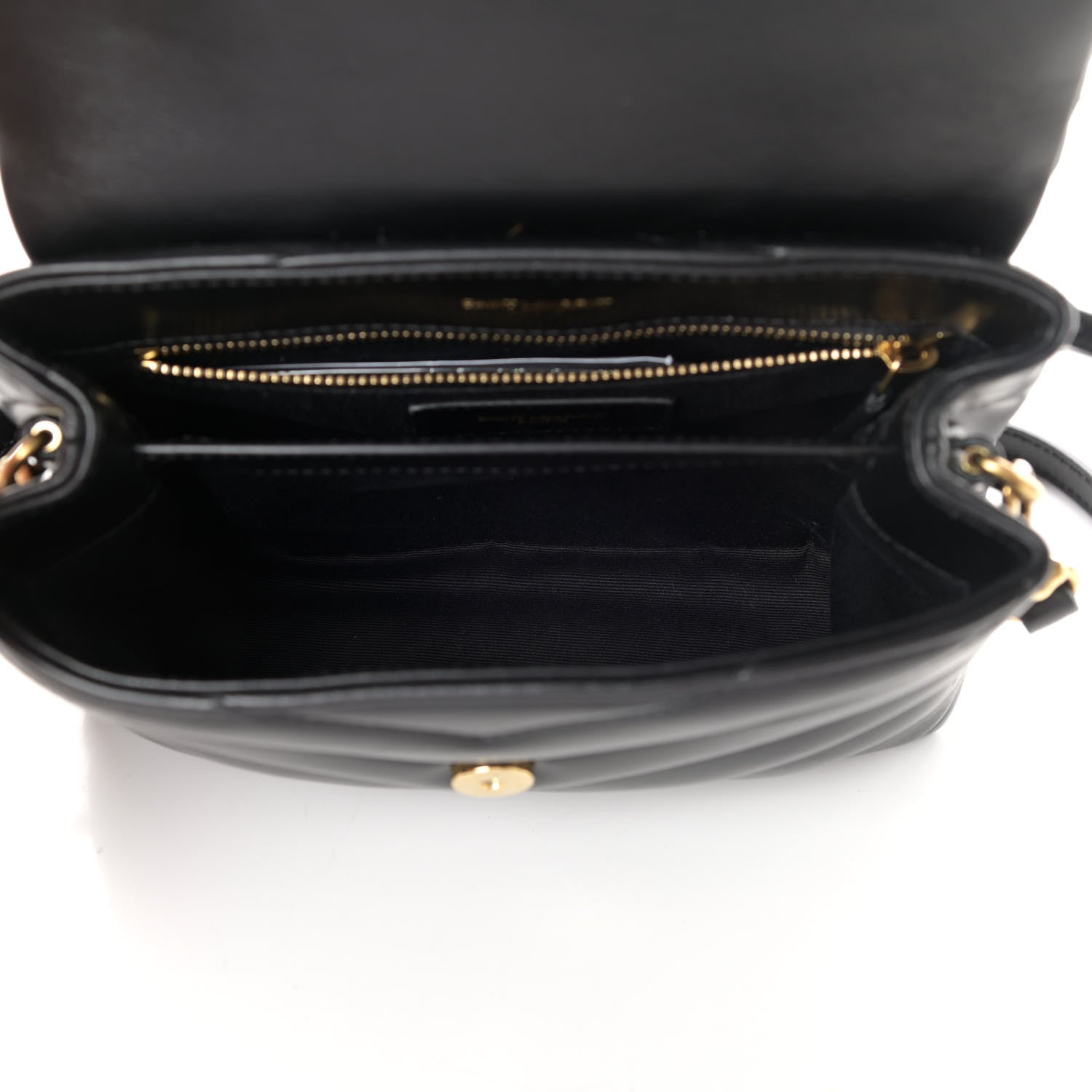 Saint Laurent Calfskin Y Quilted Monogram Toy Loulou Crossbody Bag Black 5 of 9