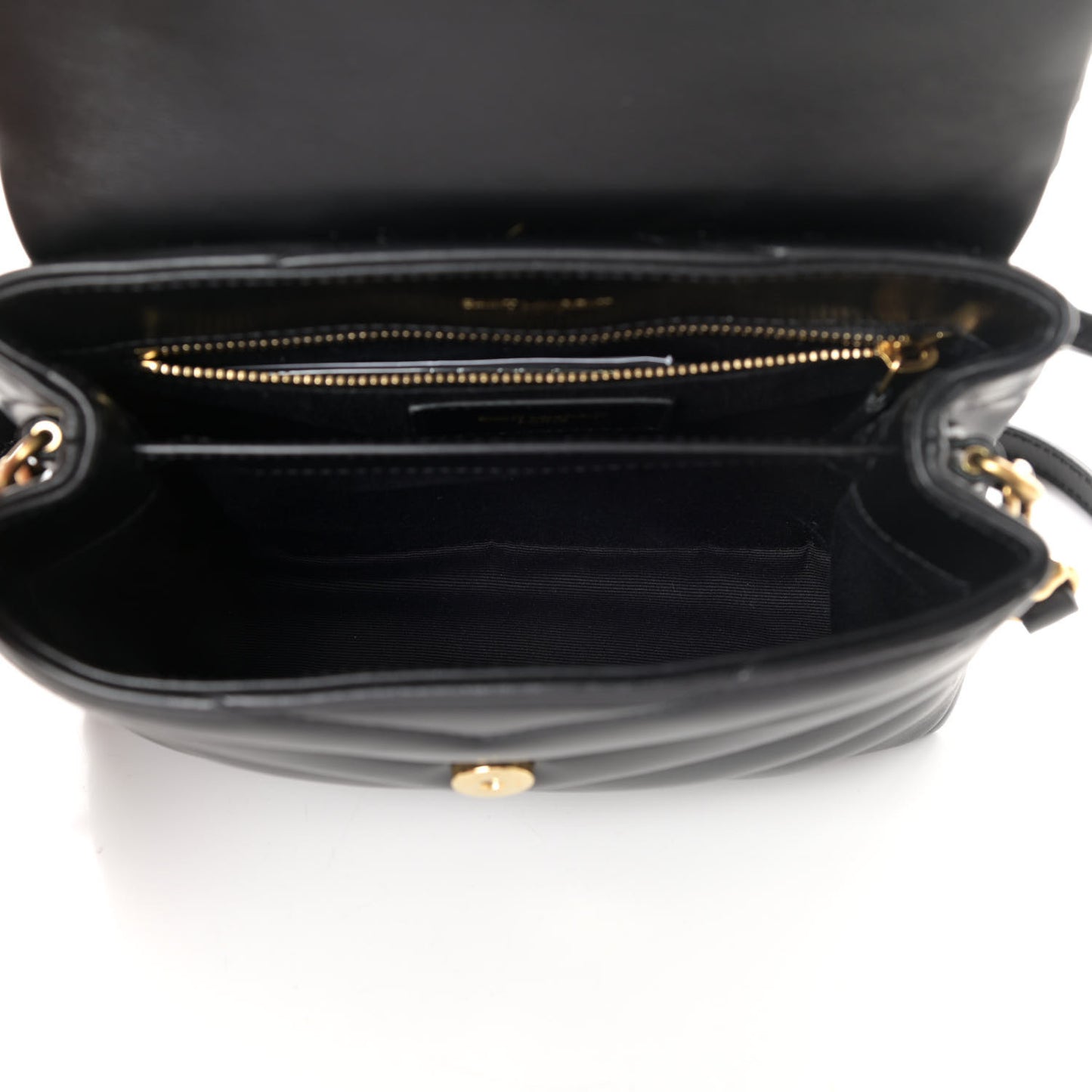Calfskin Y Quilted Monogram Toy Loulou Crossbody Bag Black