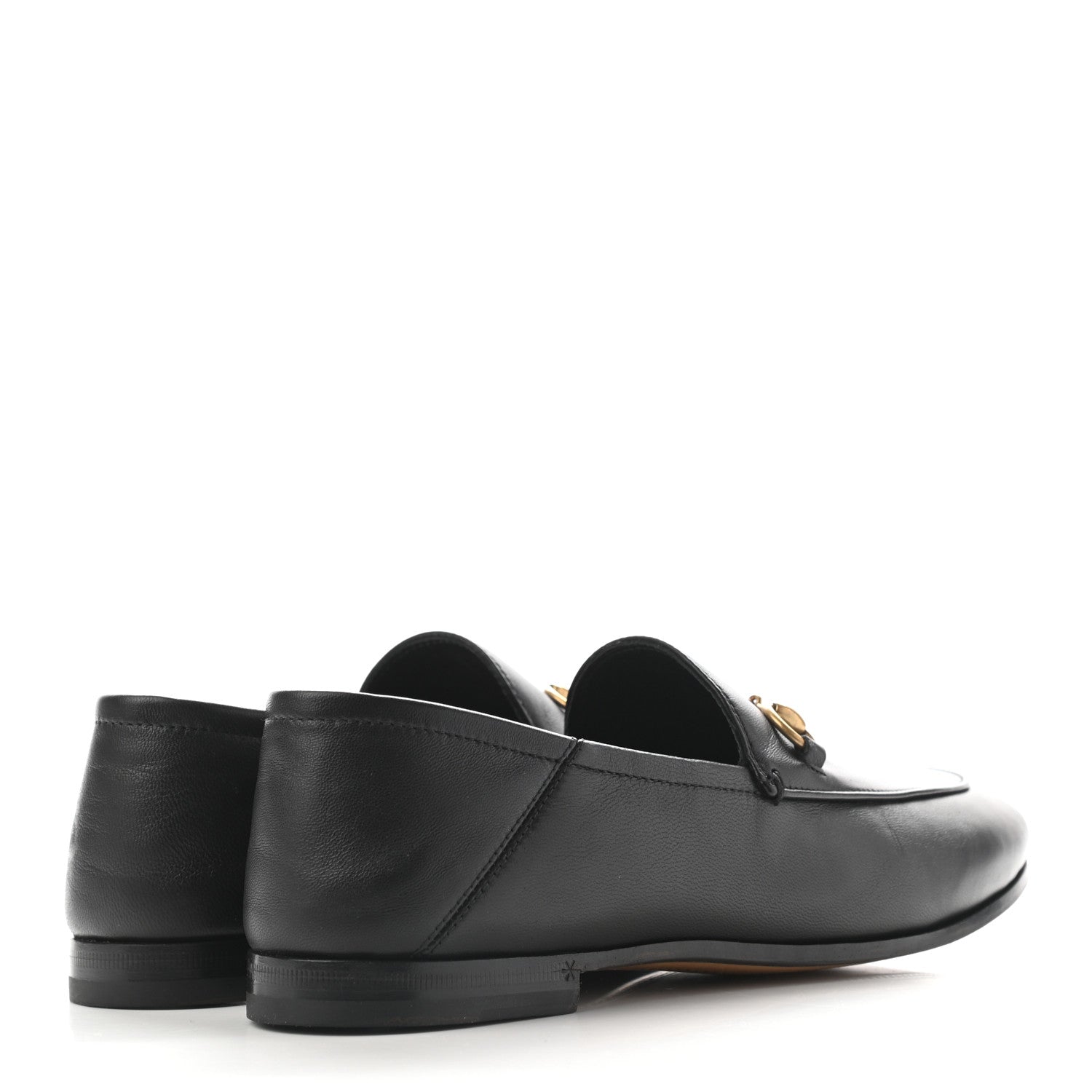 Gucci Lambskin Womens Brixton Horsebit Loafers 37 Black 4 of 12