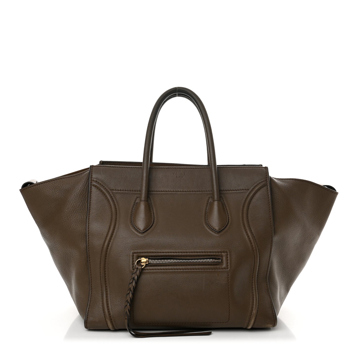 Grained Calfskin Medium Phantom Luggage Taupe