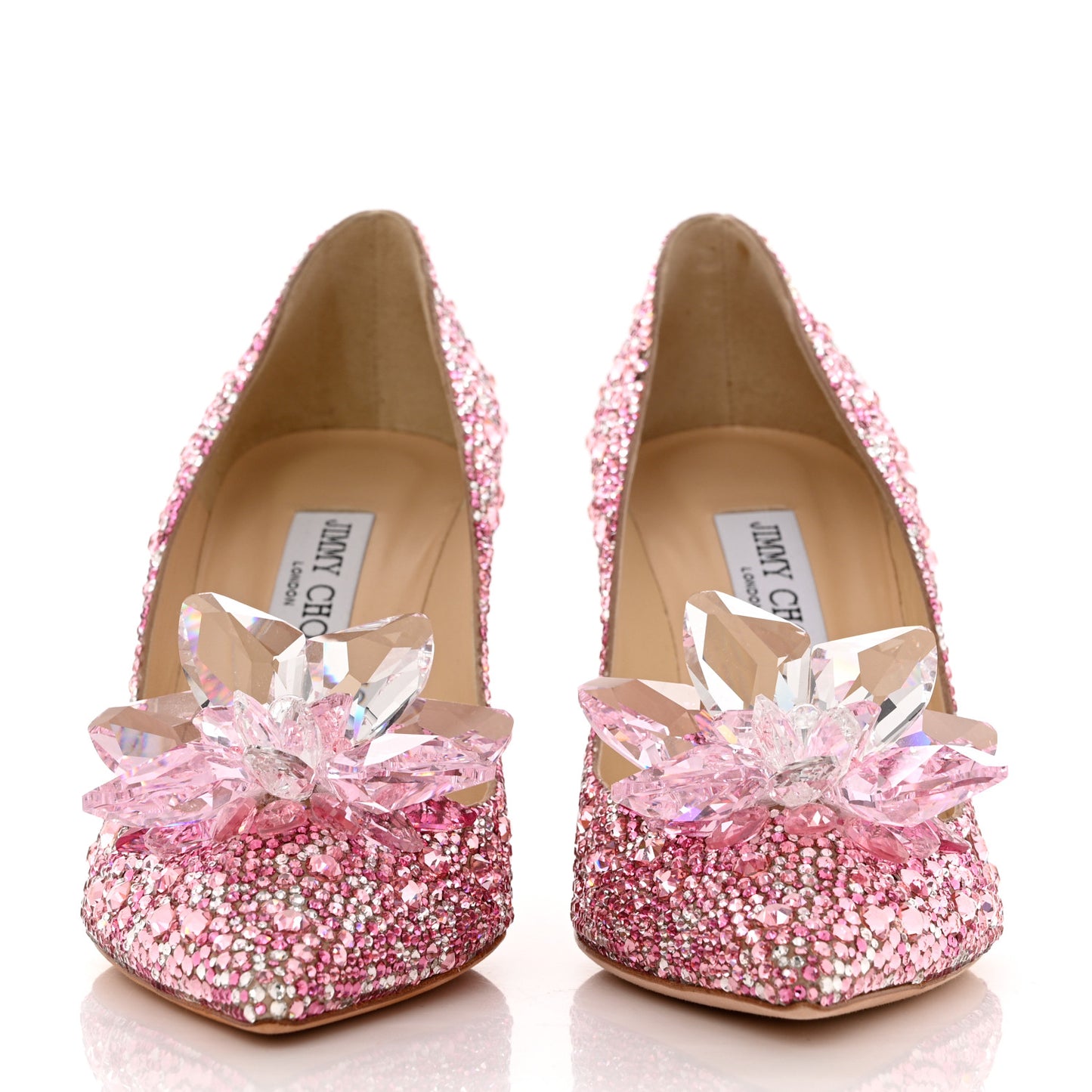 Suede Crystal Alia Pumps 39.5 Rose Mix