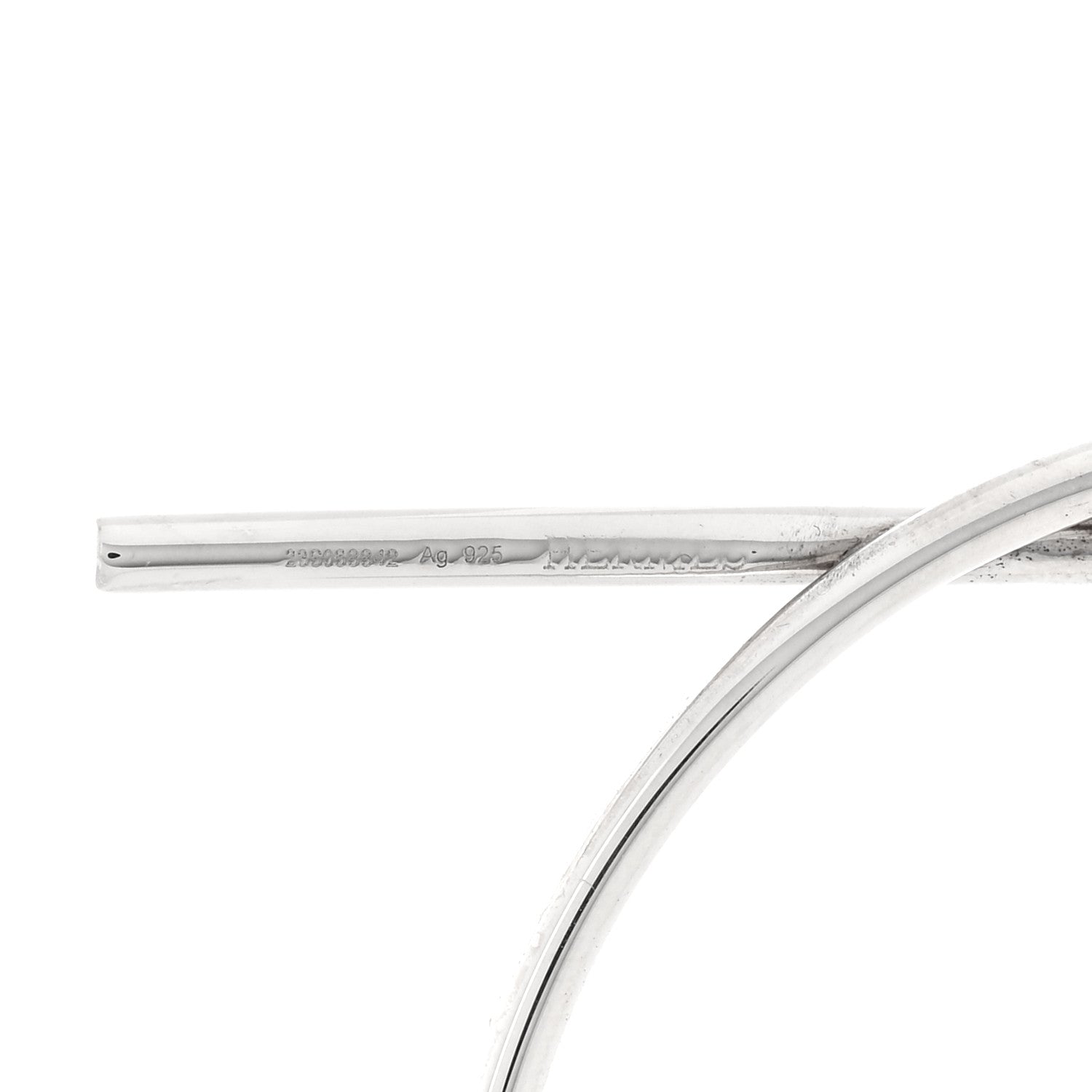Hermes Sterling Silver MM Loop Earrings 4 of 5