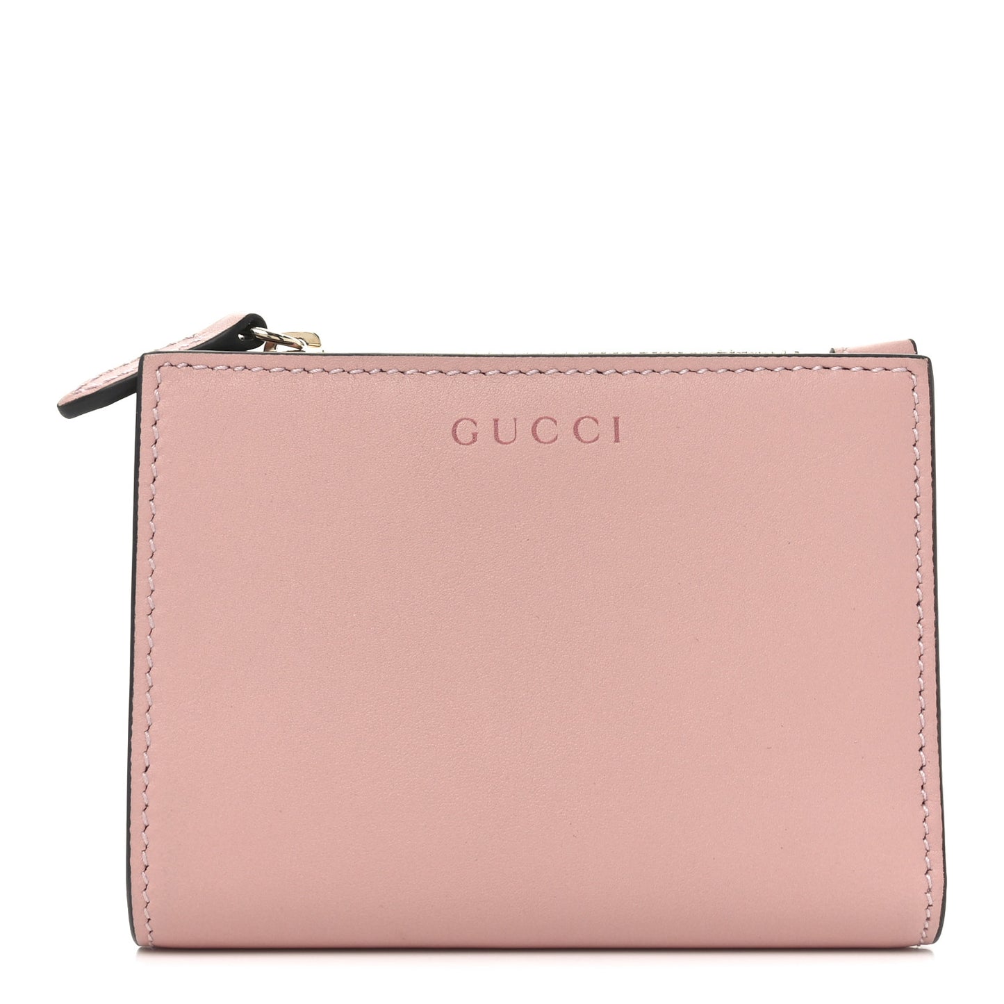 Smooth Calfskin GG Emblem Medium Zip Wallet Pink