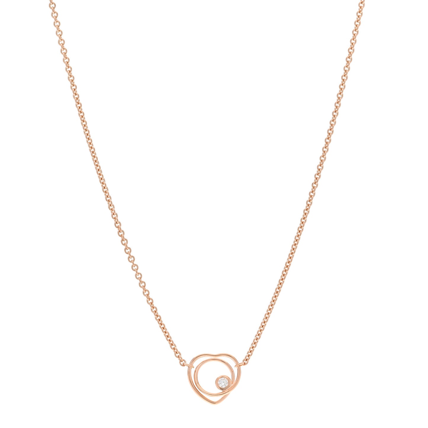 18K Rose Gold Diamond TPM Vertige Coeur Necklace ST