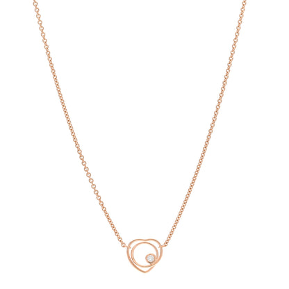 Hermes 18K Rose Gold Diamond TPM Vertige Coeur Necklace ST 1 of 6
