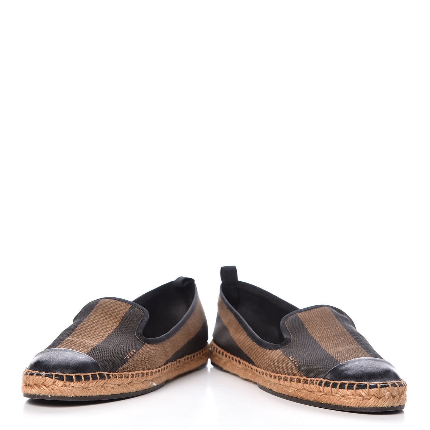 Canvas Pequin Espadrilles 41 Tobacco Black