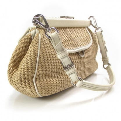 Prada Paglia Straw Leather Framed Shoulder Bag 3 of 10