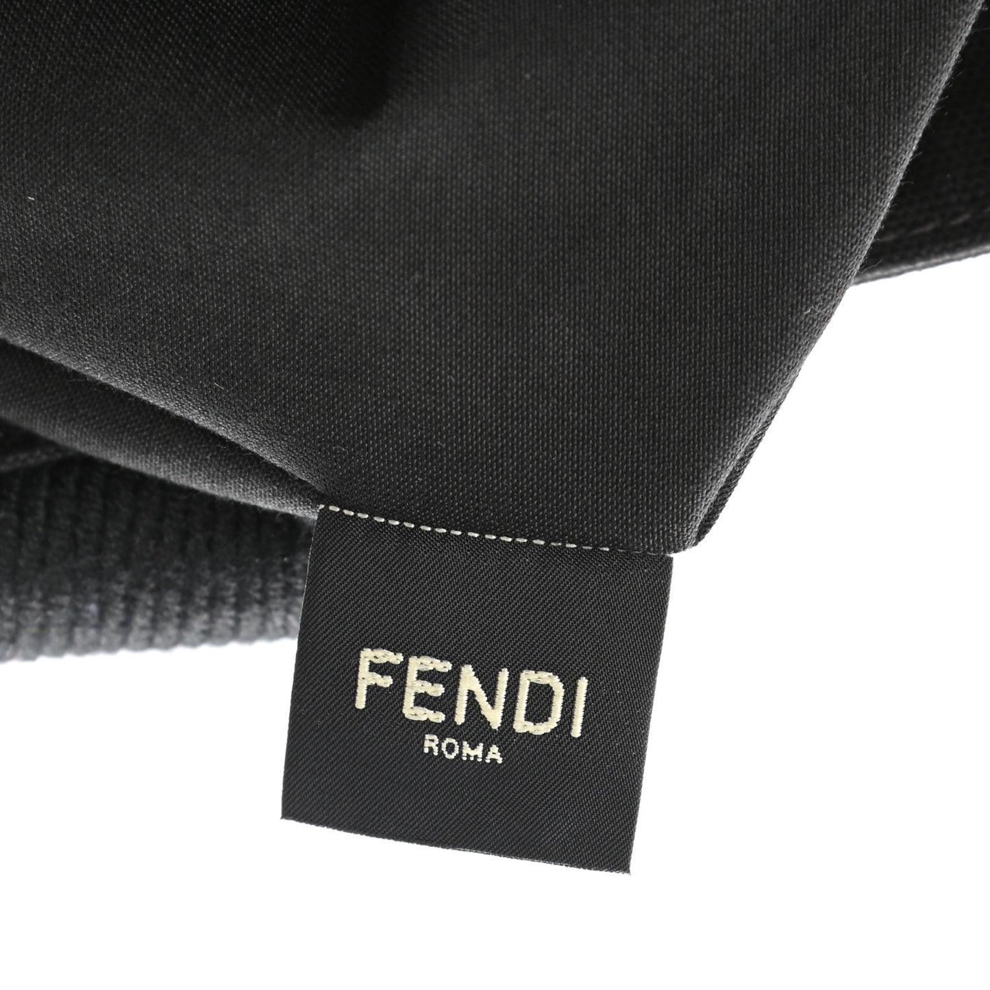 X VERSACE Cotton Canvas Cuoio Romano Fendace Logo Embroidered Signature Shopping Tote Black Gold