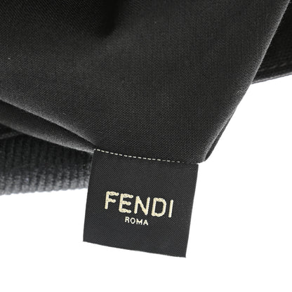 Fendi X VERSACE Cotton Canvas Cuoio Romano Fendace Logo Embroidered Signature Shopping Tote Black Gold 6 of 10