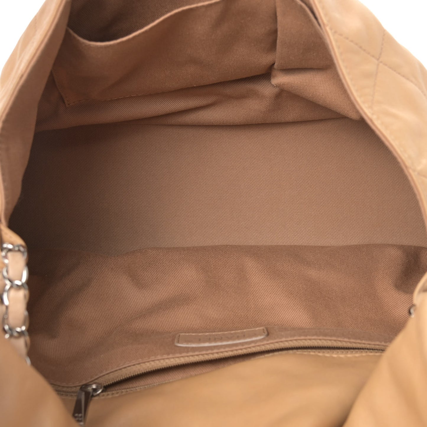 Calfskin Quilted VIP Flap Beige Black