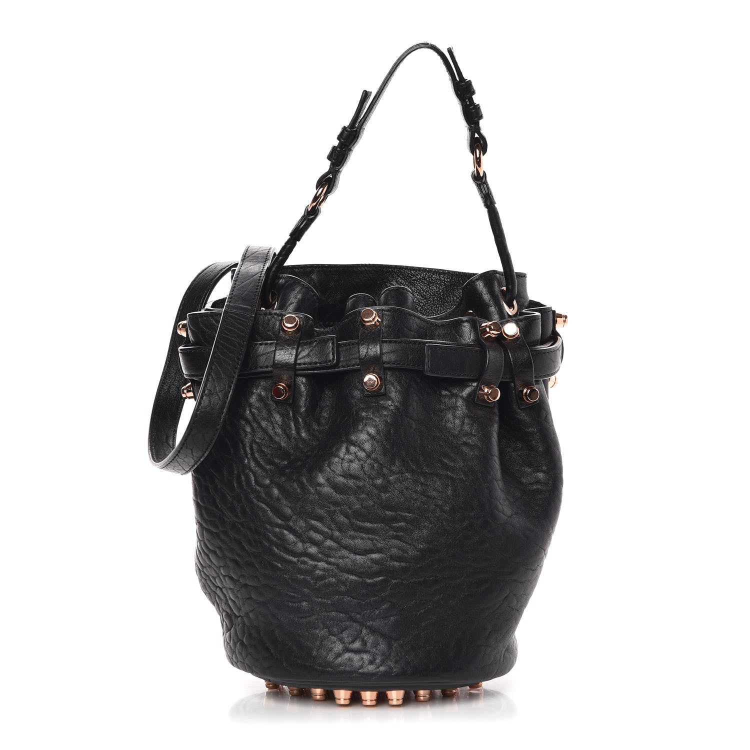 Alexander Wang Pebbled Lambskin Diego Bucket Black Rose Gold Hardware 1 of 8