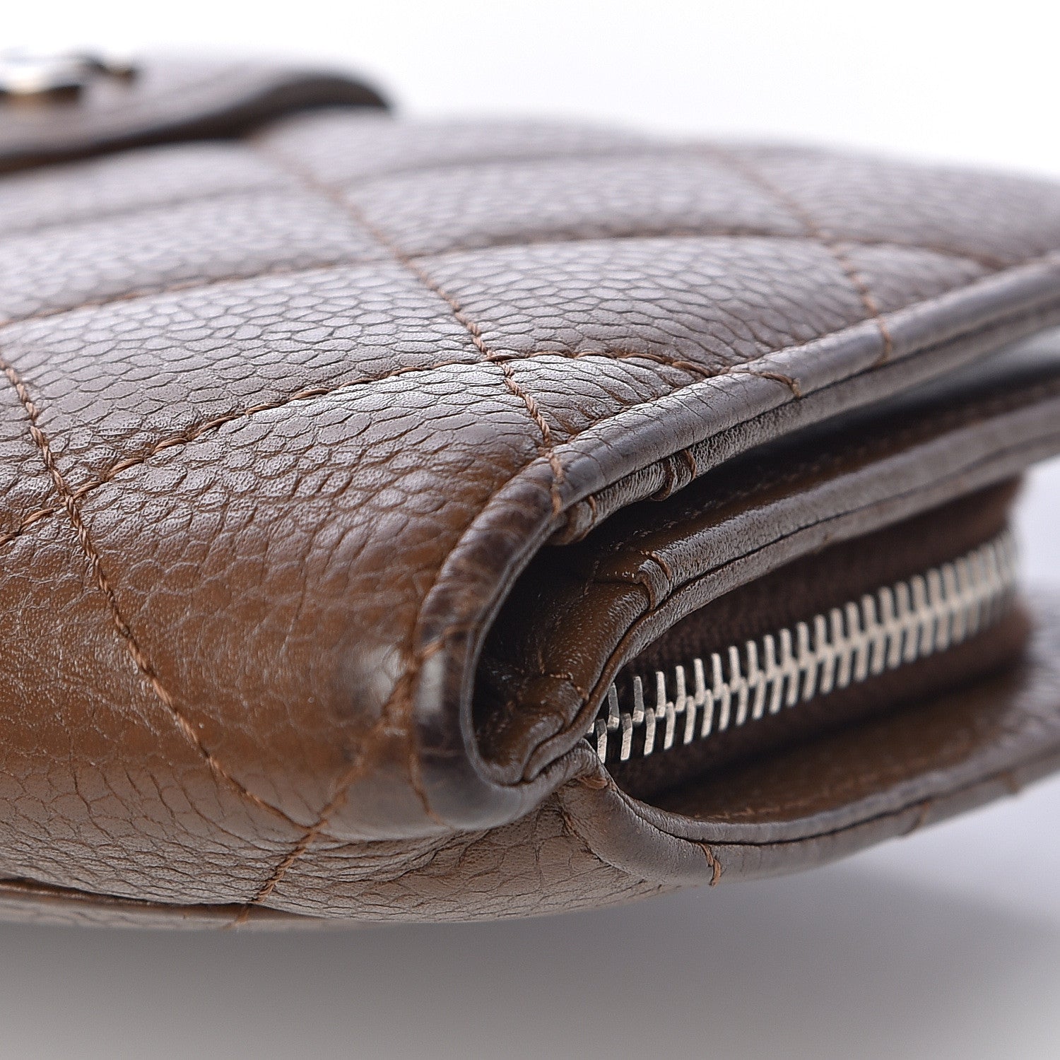 Chanel Caviar Quilted Zipped Pocket Wallet Brown 13 of 15