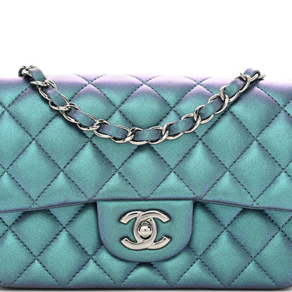 Chanel Iridescent Lambskin Quilted Mini Rectangular Flap Turquoise 5 of 10