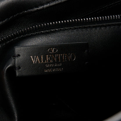 Valentino Garavani Nappa Monochrome Large Roman Stud Shoulder Bag Black 6 of 10