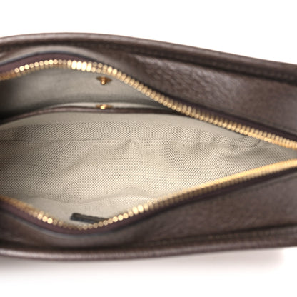 Gucci Monogram Jumbo GG Textured Dollar Calfskin Web Mini Crossbody Bag Camel Ebony New Acero 5 of 10