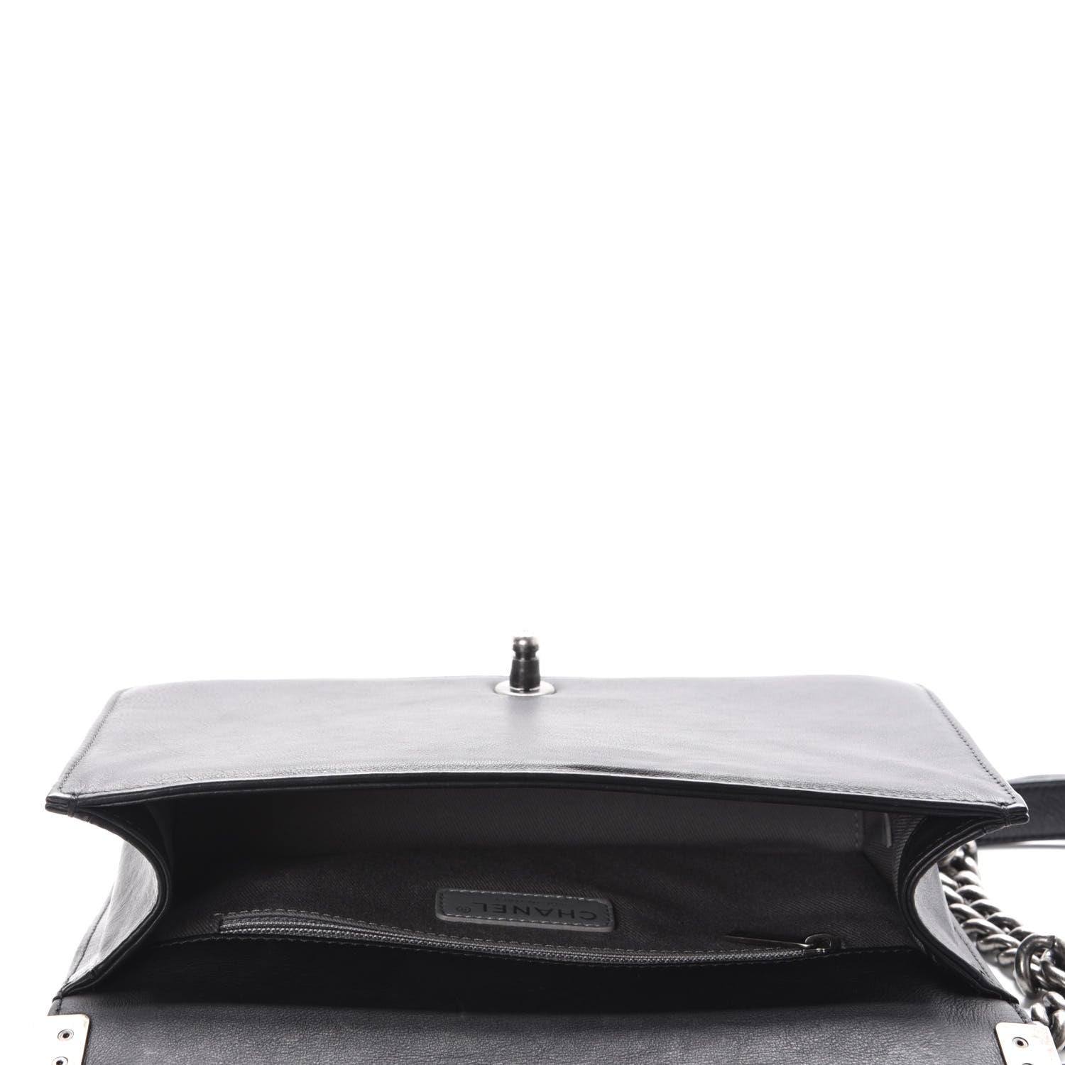 Chanel Calfskin Crystal Embossed Medium Boy Flap Black 5 of 11