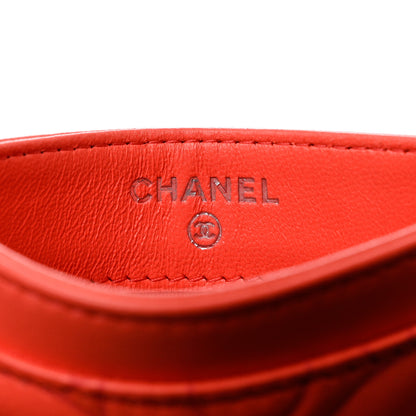 Chanel Lambskin Camellia Embossed Card Holder Red 6 of 11