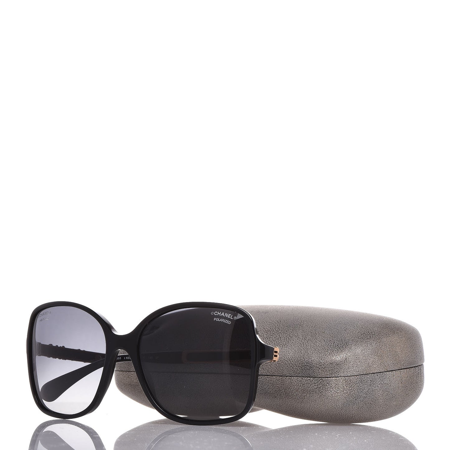 Acetate Polarized Bijou Square Sunglasses 5355 Black