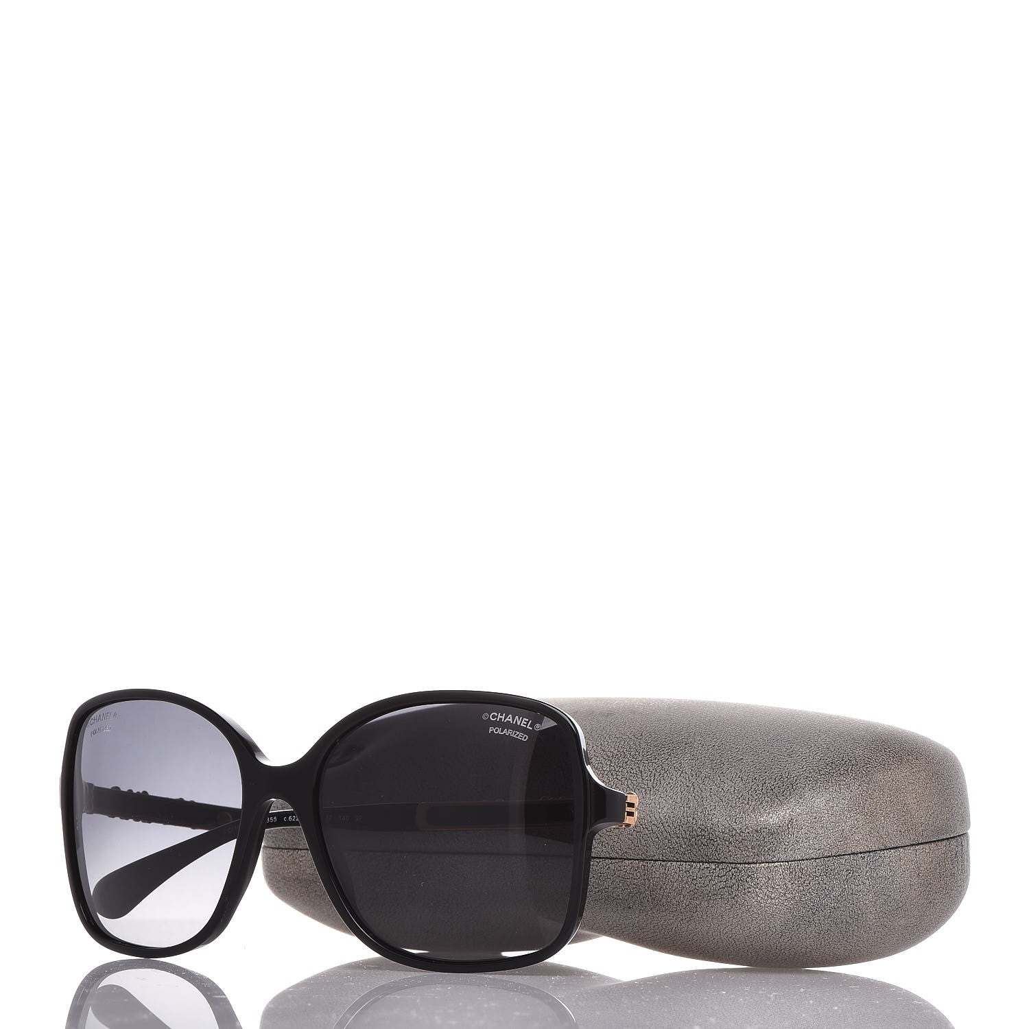 Chanel Acetate Polarized Bijou Square Sunglasses 5355 Black 9 of 9