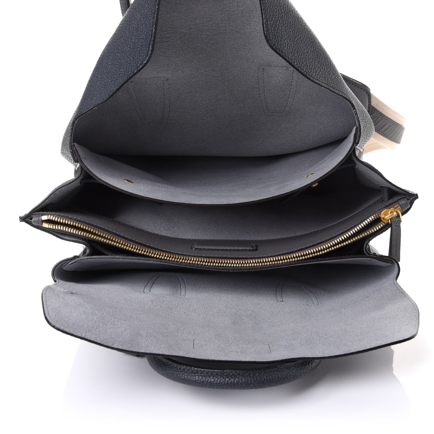 MCM Grained Calfskin Medium Milla Tote Phantom Grey 5 of 14