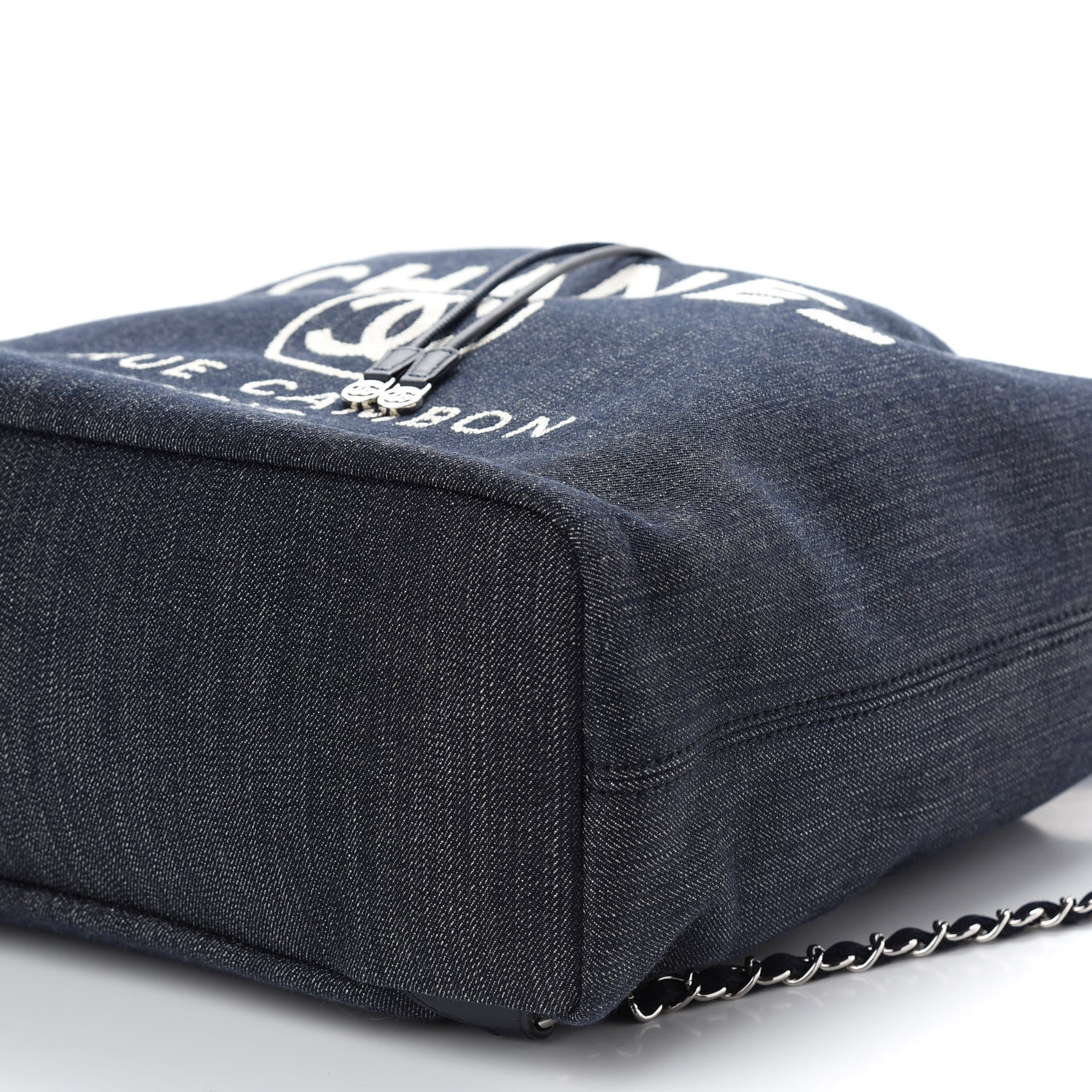 Chanel Denim Large Deauville Backpack Dark Blue 9 of 9