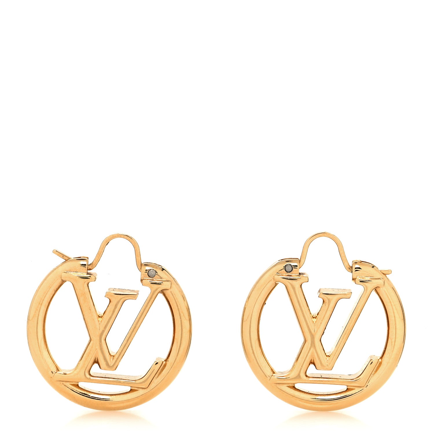 Louis Vuitton Metal Small Louise Hoop Earrings Gold 1 of 4