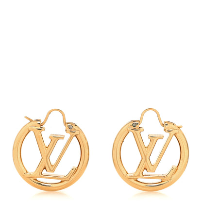 Louis Vuitton Metal Small Louise Hoop Earrings Gold 1 of 4