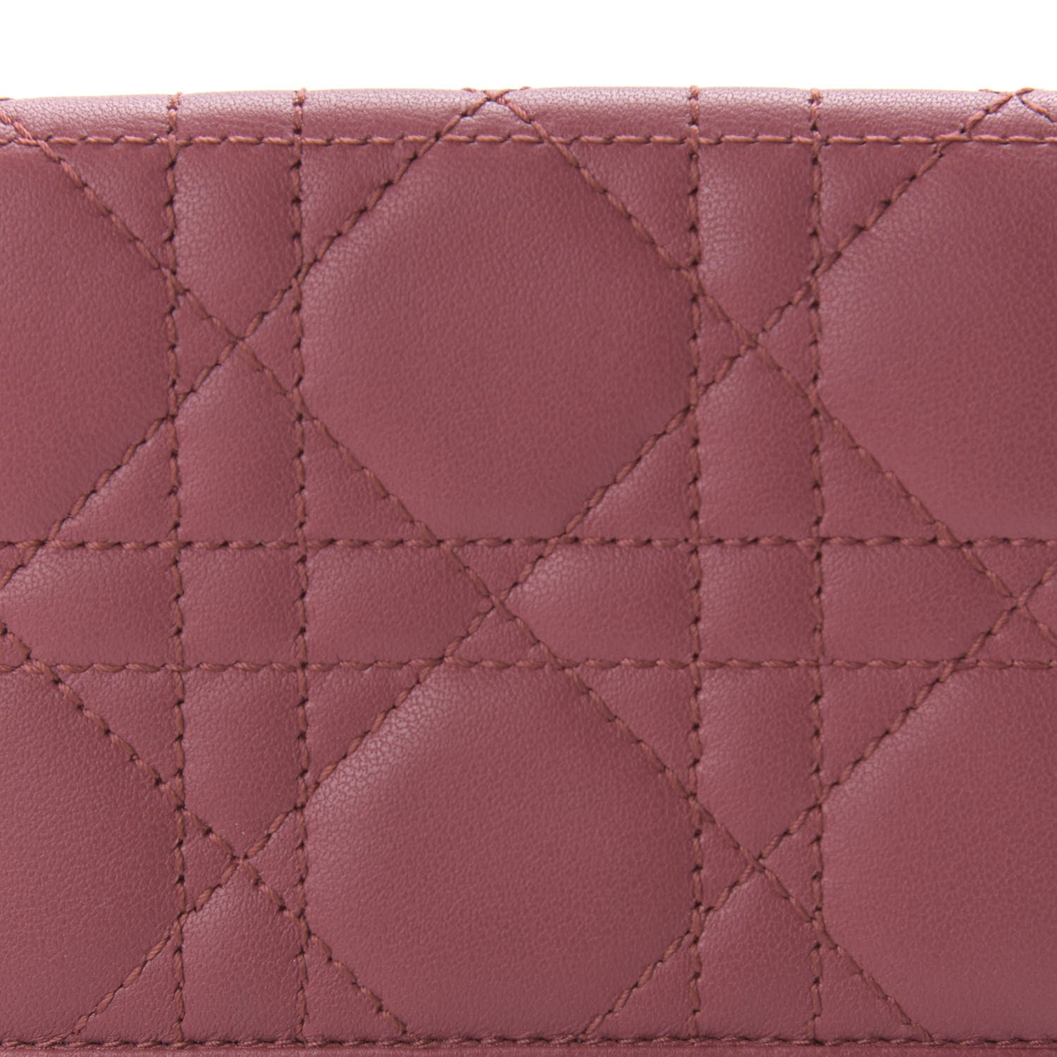 Christian Dior Lambskin Cannage Small Lady Dior Flap Card Holder Burgundy 9 of 9