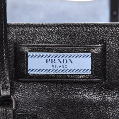 Prada Glace Calf Etiquette Tote Black Astrale 10 of 10