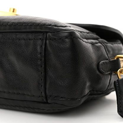 Prada Glace Calf Pushlock Chain Shoulder Bag Black 9 of 12