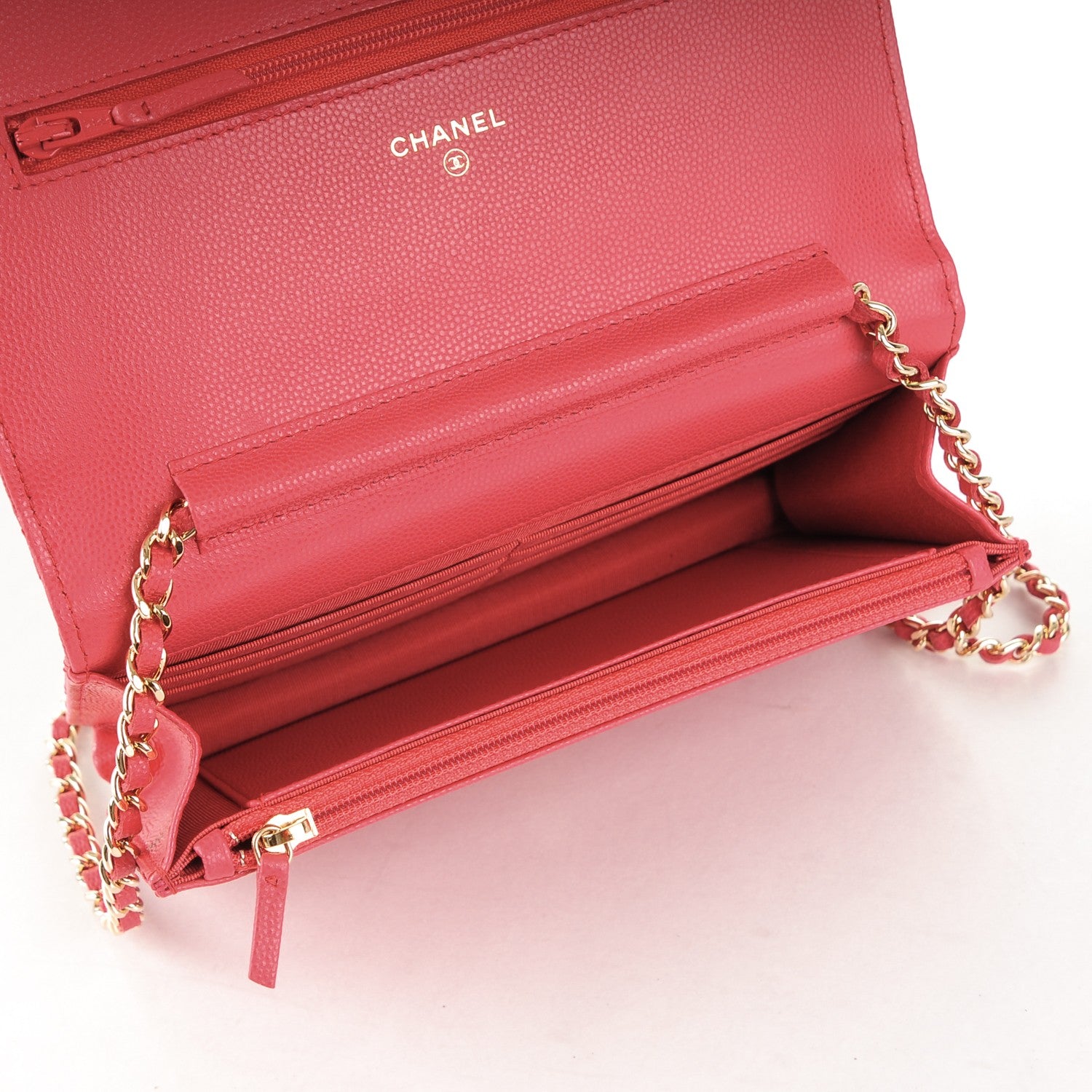 Chanel Caviar Quilted Wallet On Chain WOC Dark Pink 7 of 8