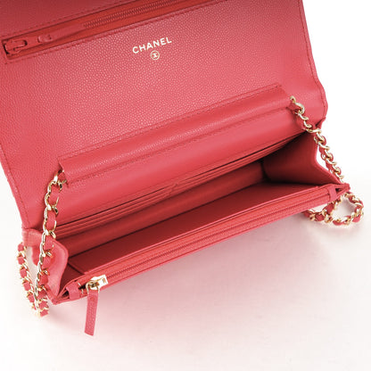 Chanel Caviar Quilted Wallet On Chain WOC Dark Pink 7 of 8