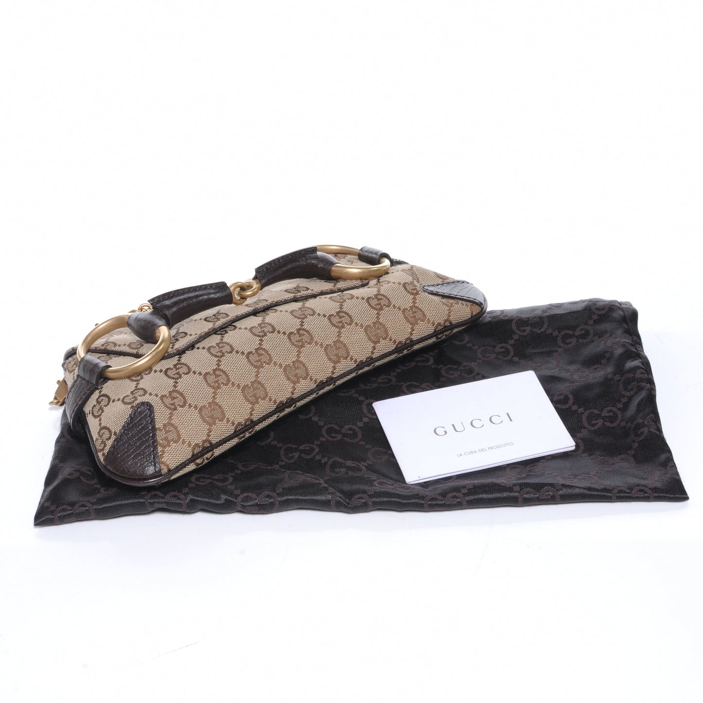 Monogram GG Small Horsebit Clutch Ebony