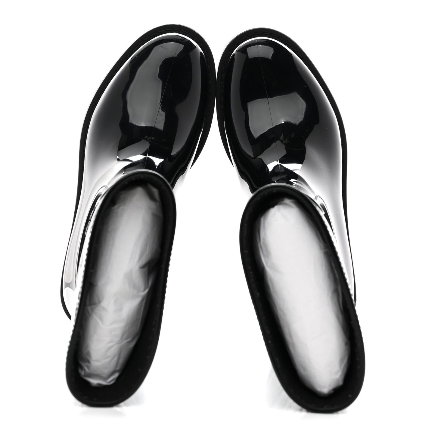 Rubber Embossed Monogram Drops Flat Half Boots 37 Black