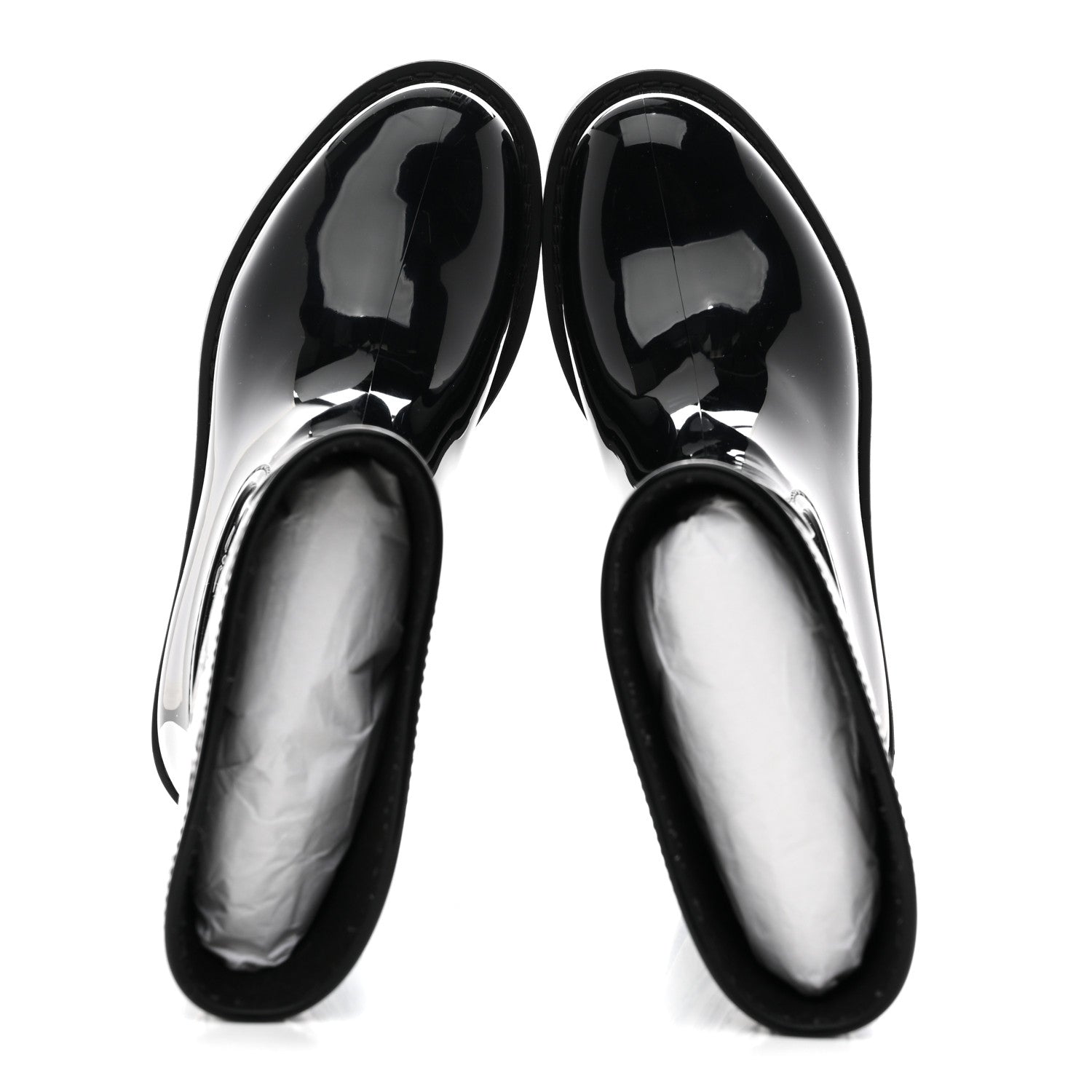 Louis Vuitton Rubber Embossed Monogram Drops Flat Half Boots 37 Black 2 of 9