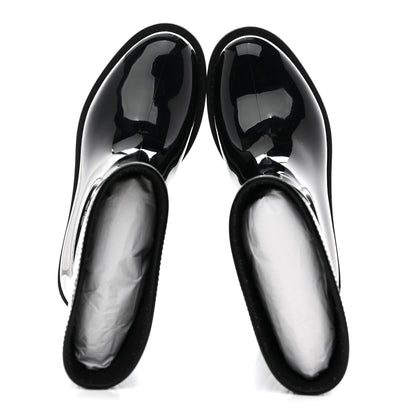 Louis Vuitton Rubber Embossed Monogram Drops Flat Half Boots 37 Black 2 of 9